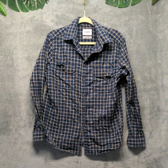 🍑GOODFELLOW Men Shirt Fall Button-Up Pocket Casual Plaid MEDIUM - Picture 1 of 11